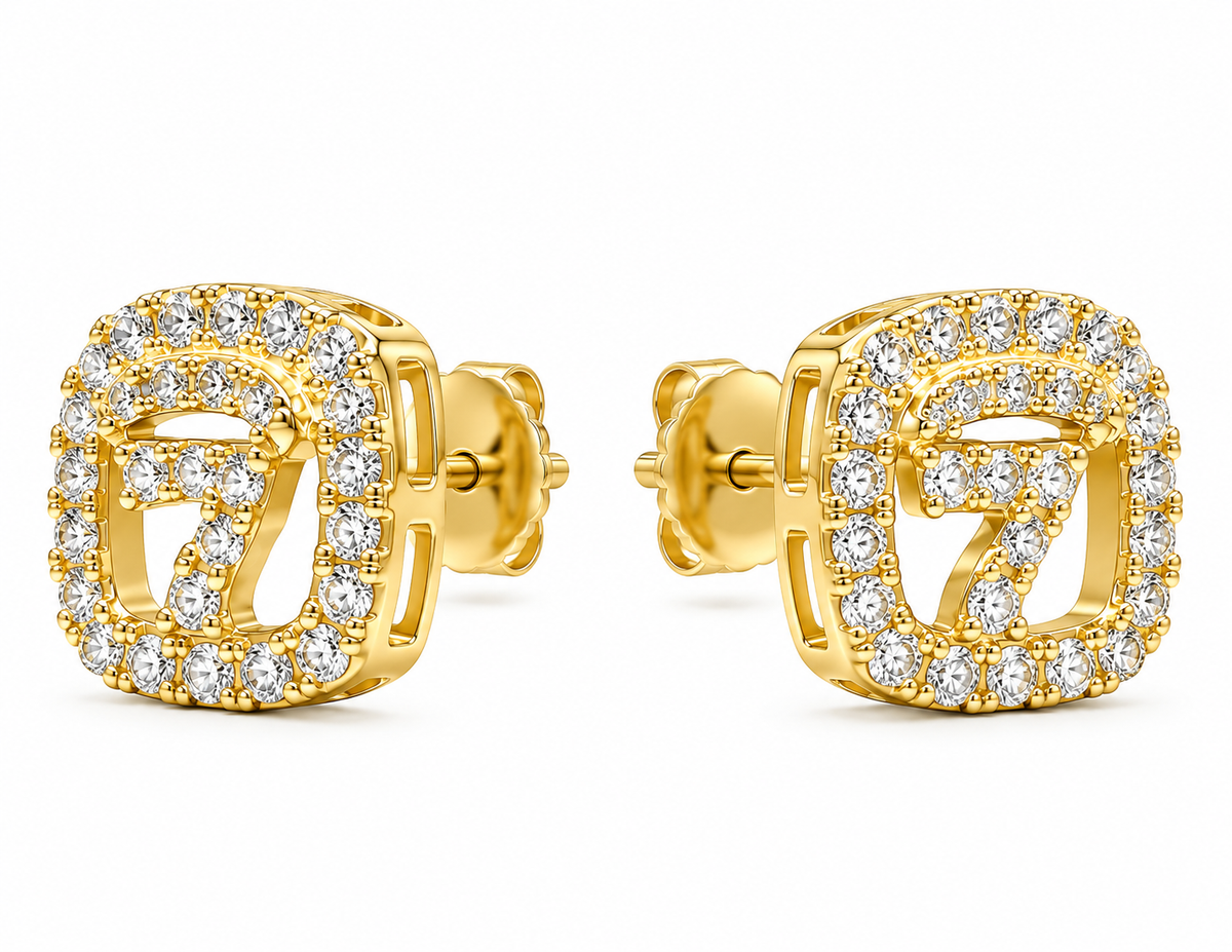 STONED GOLD EARRINGS
