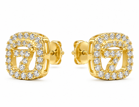 STONED GOLD EARRINGS